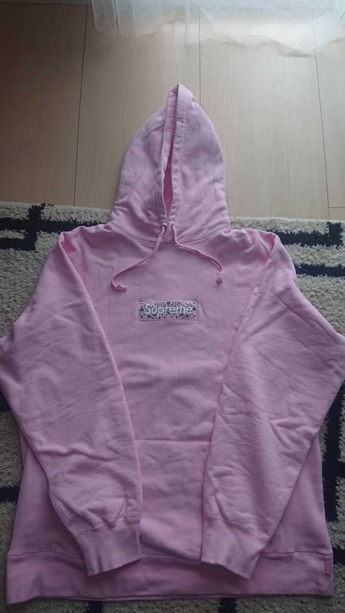 19aw Supreme Bandana Boxlogo Hooded Sweatshirt Pink XLarge シュプリーム バンダナ ボックスロゴ スウェット パーカー ピンク XL