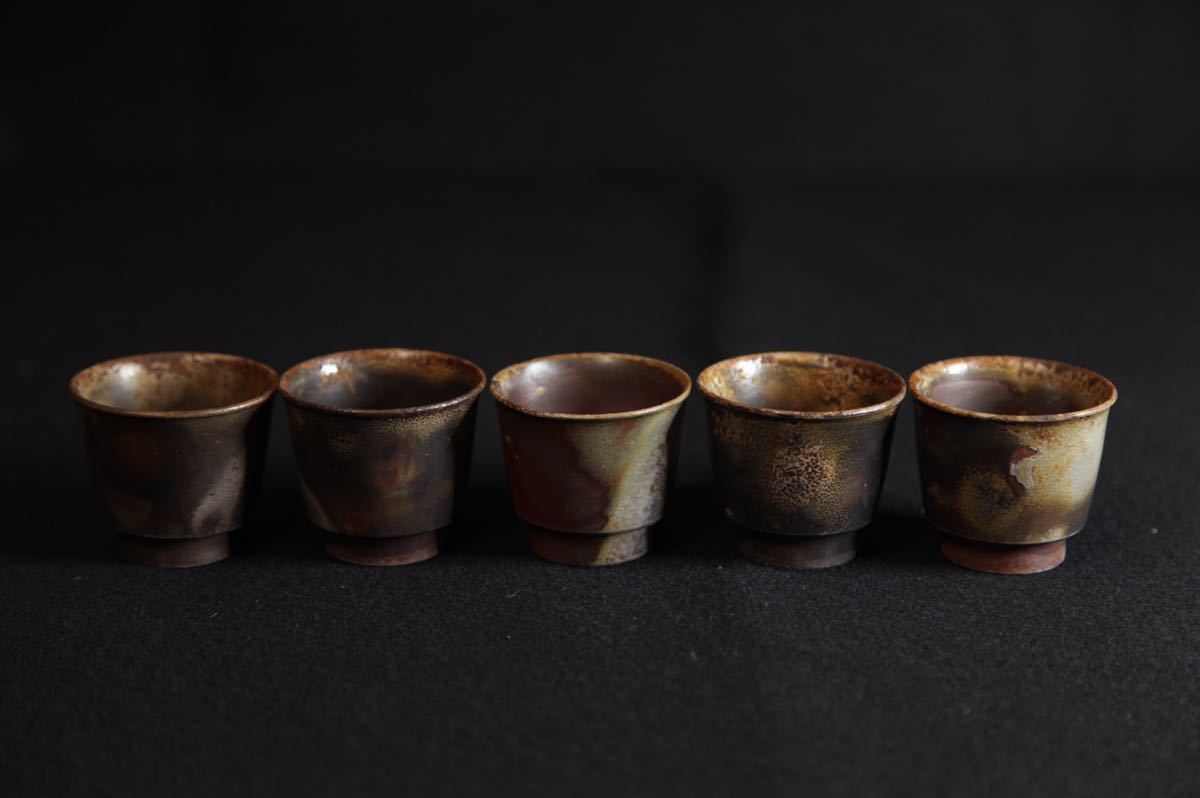 小西陶古 備前焼 共箱 煎茶碗 煎茶道具 小西陶古作 ⁄ か