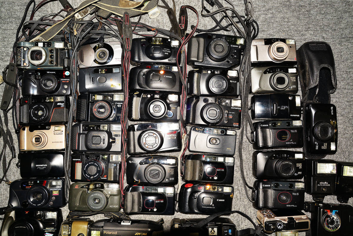 Nikon MINOLTA Canon オリンパス セット フードなど 【ジャンク品】まとめて フィルムカメラ 　ミノルタ NIKON Canon　リコー　コニカ　富士　ジャンク　大量 42点セット