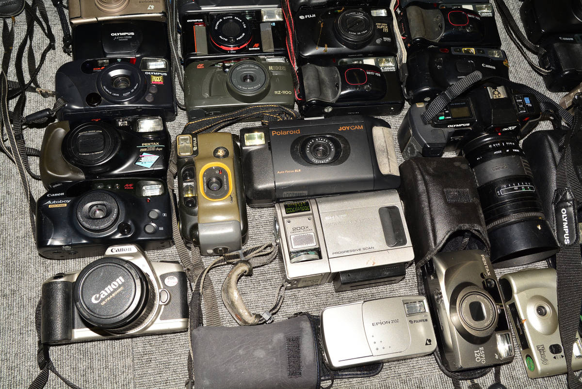 Nikon MINOLTA Canon オリンパス セット フードなど 【ジャンク品】まとめて フィルムカメラ 　ミノルタ NIKON Canon　リコー　コニカ　富士　ジャンク　大量 42点セット