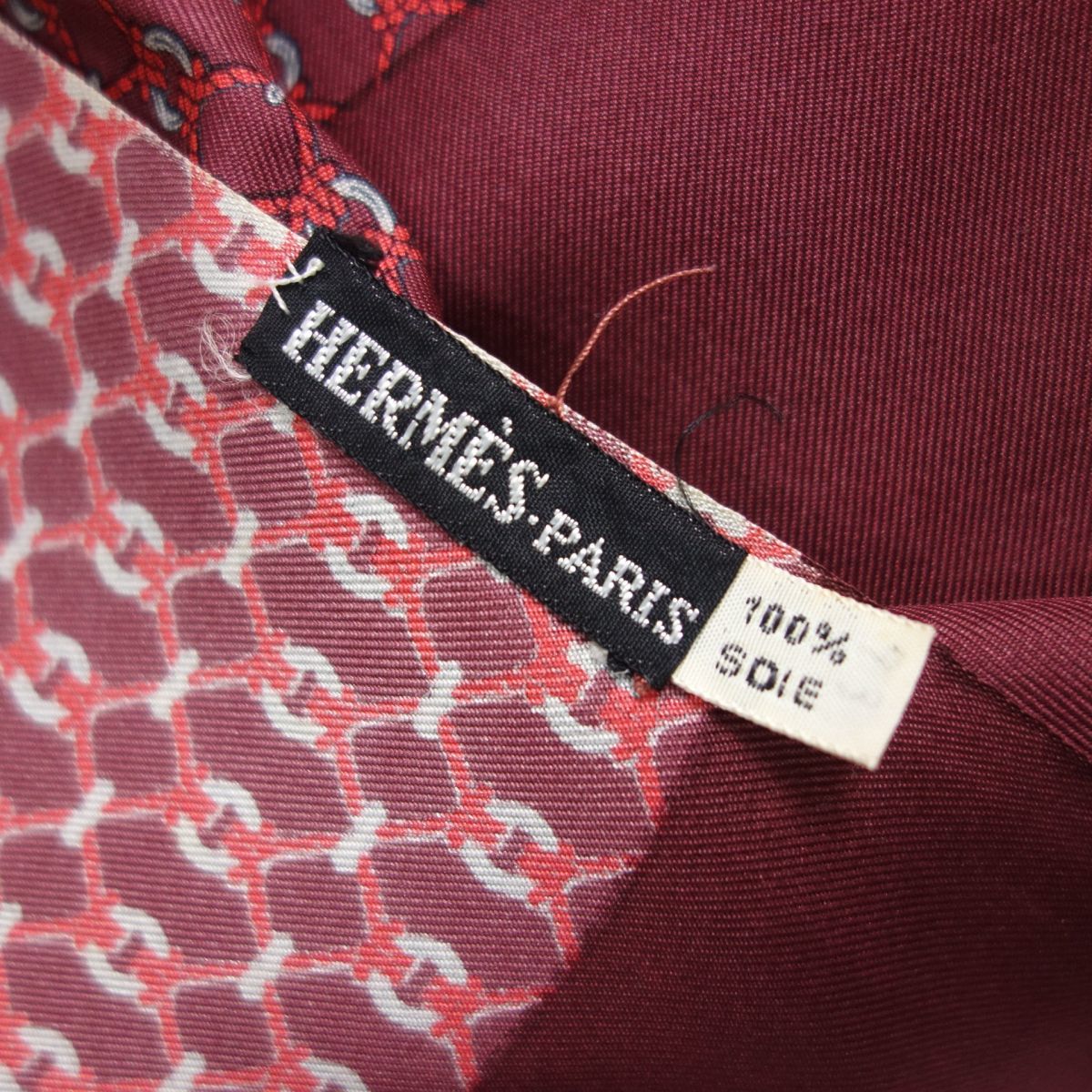 1円 HERMES エルメス シルク100％ 総柄 フリンジ ストール スカーフ