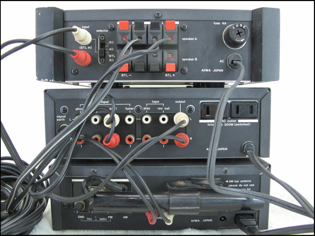 新品，新作登場 □AIWA/アイワ□システムコンポ□ヘッドフォン付き□S