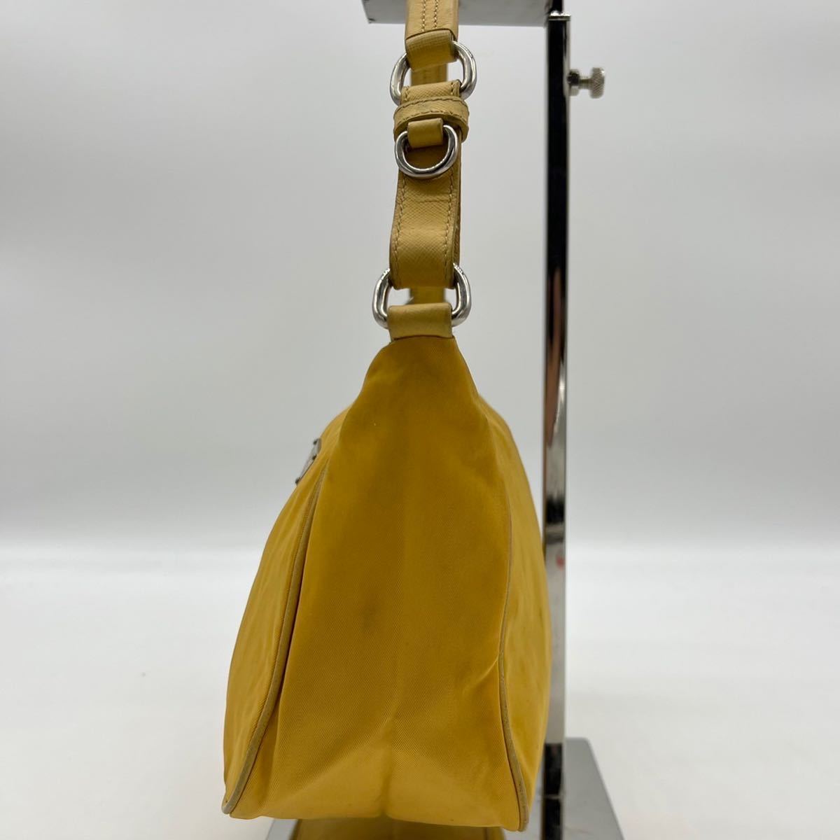 1円【稀少カラー】PRADA プラダ 三角ロゴ ナイロン×レザー 
