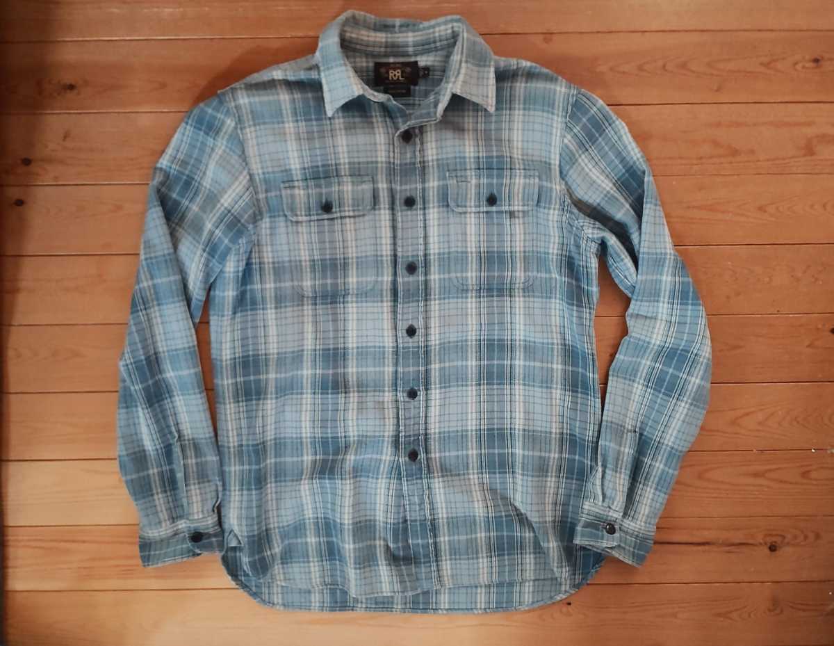 【新作登場，爆買い】 RRL/ ヘビーネルワークシャツ /M/ フランネル/ネルシャツ/インディゴ(トップス)｜売買されたオークション情報、yahooの商品情報をアーカイブ公開 - オークファン 男性用