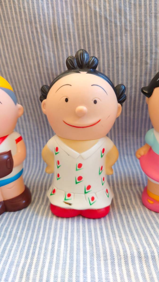 サザエさん一家♪ソフビ人形貯金箱5体セット□カツオ□ワカメちゃん 