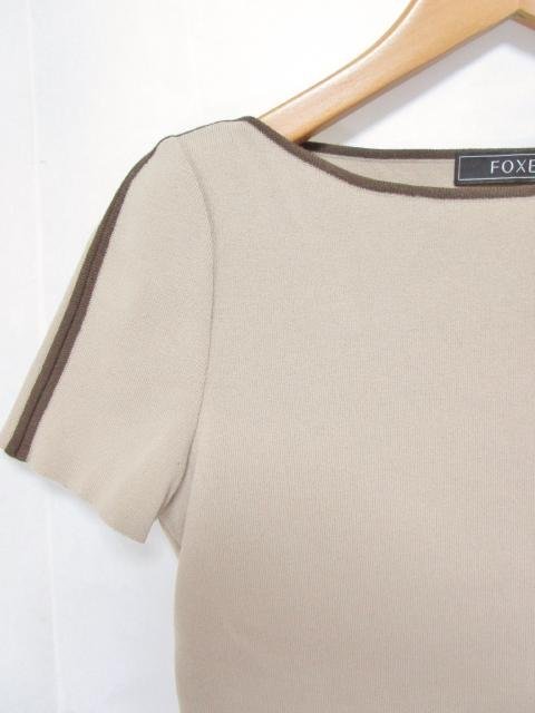 美品 FOXEY フォクシー半袖ニットワンピース ベージュ 38
