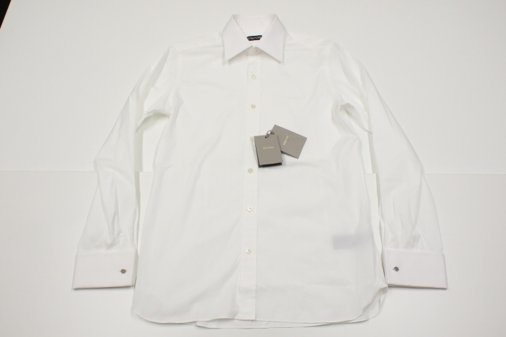 TOM FORD/トムフォード/ダブルカフスシャツ/size40/白 TOM FORD トム・フォード スリムフィット カッターシャツ ワイシャツ
