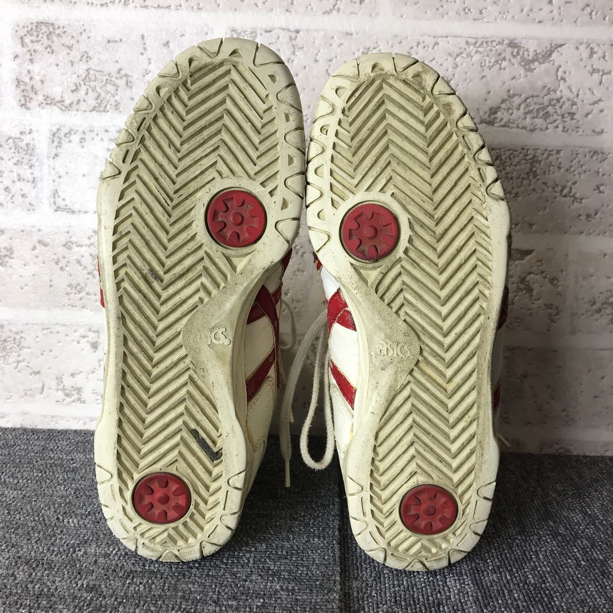 asics アシックス メンズ ハイカットスニーカー ホワイト レッド 白 赤