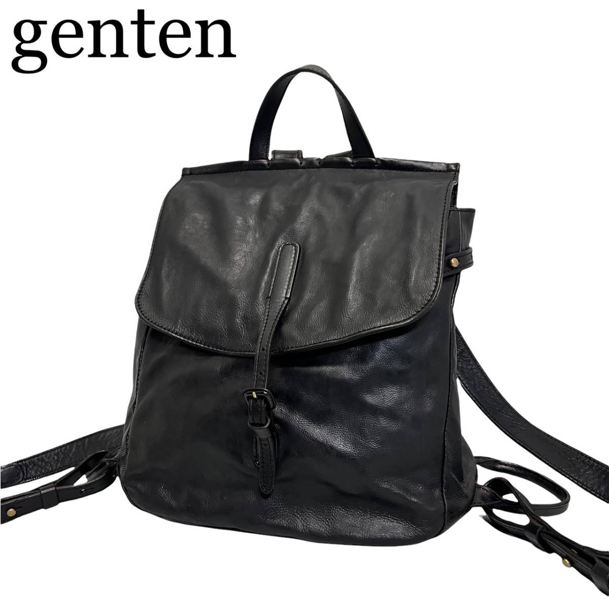 ★genten★ ゲンテン リュック メンズ レディース バックパック ブラック 黒 レザー 本革 バッグ ゲンテン genten リュック 0 ムーブメント 1