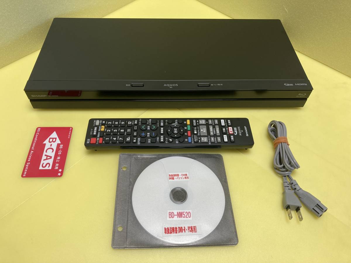 317)SHARP シャープ BD-NW520 HDD⁄BDレコーダー 2018年製 500GB