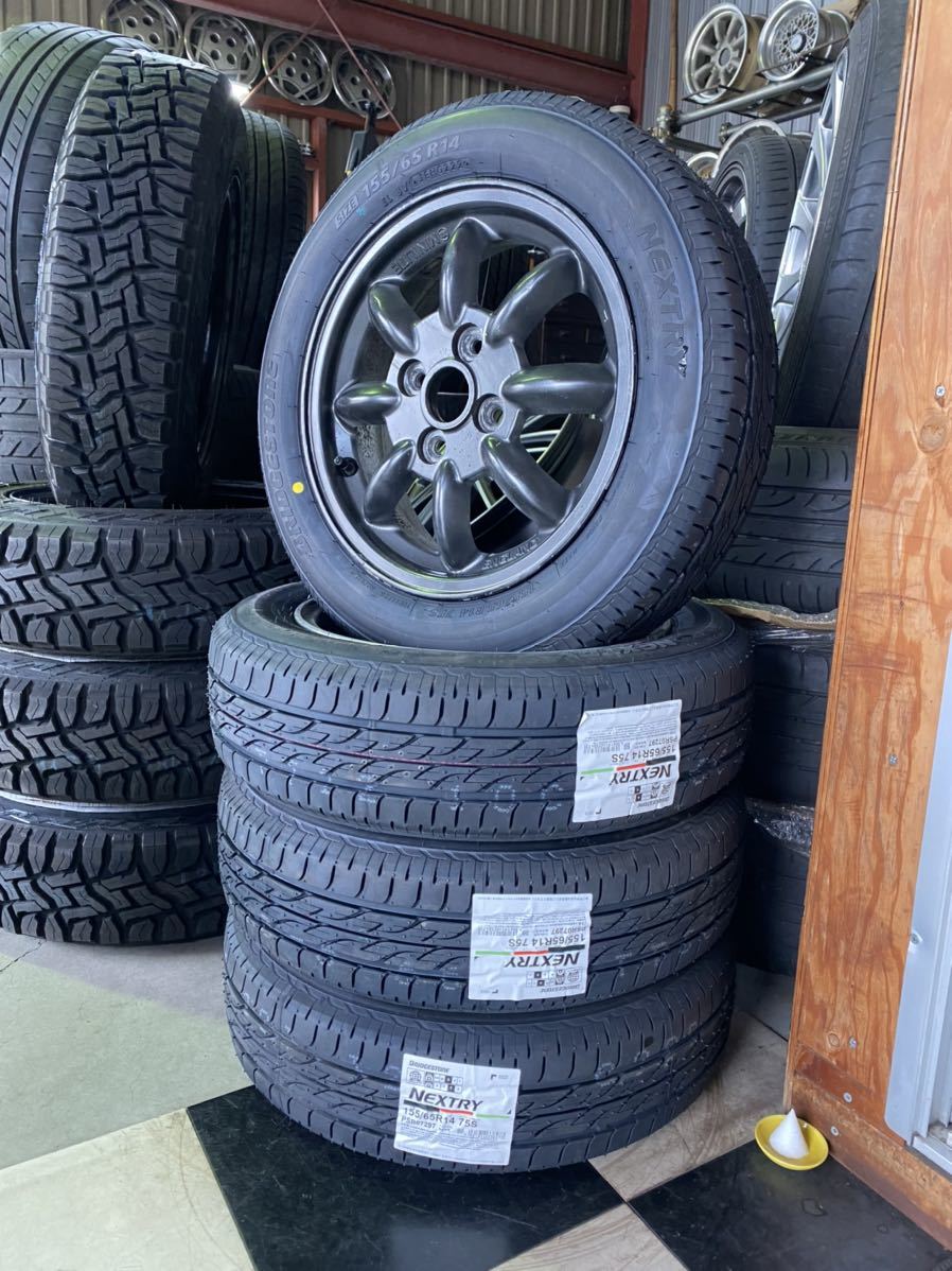 ミニライト 14インチ 4.5J +45 pcd100-4H 155/65R14 ブリヂストン 新品 