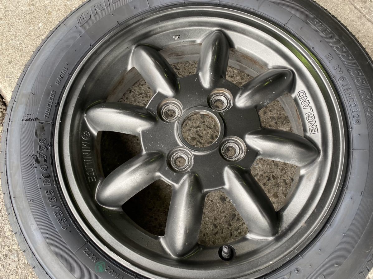 ミニライト 14インチ 4.5J +45 pcd100-4H 155/65R14 ブリヂストン 新品 