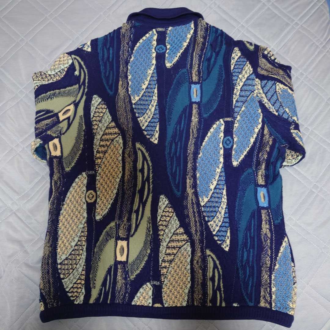 coogi クージー 3D knit サマーニット オーストラリア製 半袖 襟付き 