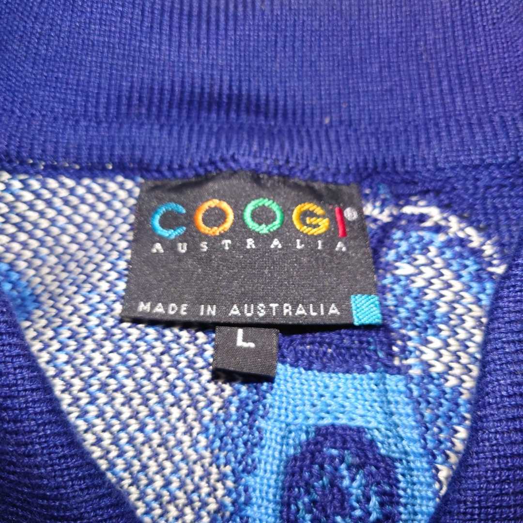 coogi クージー 3D knit サマーニット オーストラリア製 半袖 襟付き 