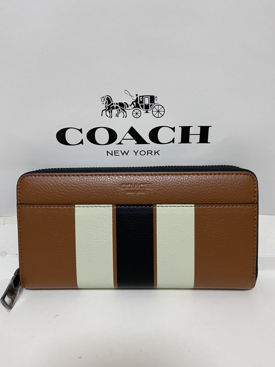 新品未使用】1円コーチCOACHジッピーウォレット長財布ブラウンレザー