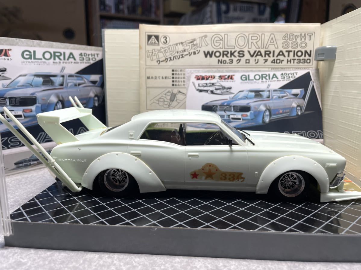 アオシマ　竹ヤリ　デッパ　グロリア 4DrHT 330 ワークス　暴走族　昭和 完成品 旧車 アオシマ模型 1/24 竹ヤリ・デッパ ワークス