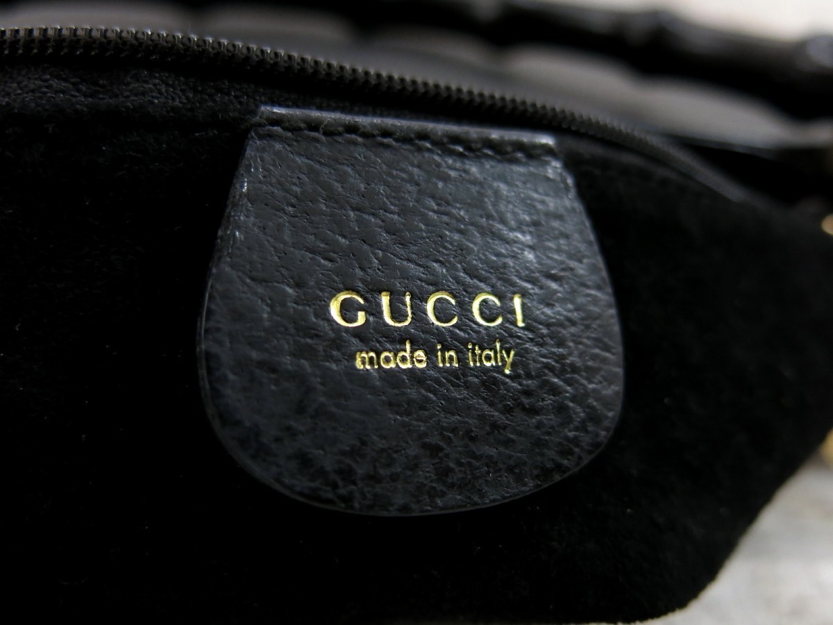 □極美品□GUCCI グッチ□メンズ□バンブー□ピッグスキン 豚革