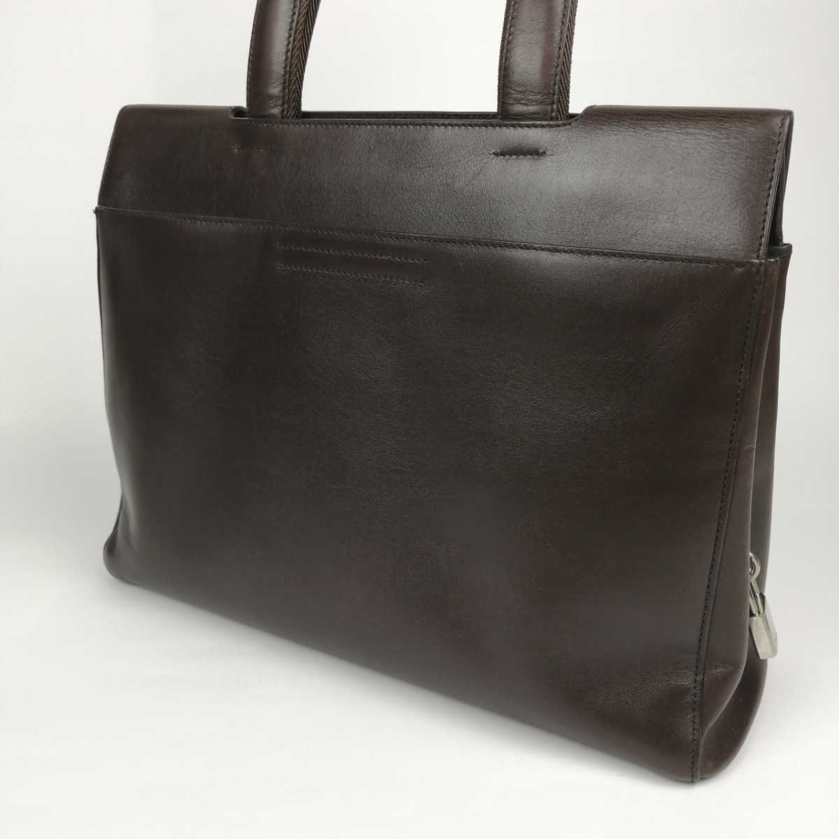 1円【美品】プラダ PRADA トートバッグ ビジネスバッグ カーフレザー 