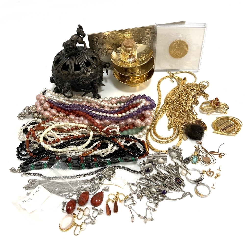 メッキ【アクセサリー まとめ売り】 ジュエリー パール 石付 シルバー