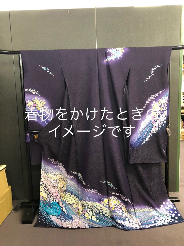 中古品 呉服屋使用品 大名 衣桁 木製 黒塗り 房クリップ付き 【公式通販】