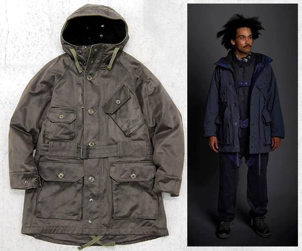 即完！定価11.3万 美品 エンジニアードガーメンツ「20AW FIELD PARKA COATED TWILL」コーテッドツイル 裏ボア フィールドパーカー/コート 
