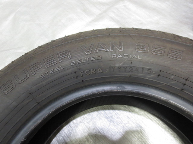 ヨコハマ YOKOHAMA SUPER VAN 355 145/80R12 6PRLT 2015年 5.6ｍｍ 6分山 中古 ラジアルタイヤ 4本 ミニキャブ 軽トラック バン SUPER VAN 0 バン 新品 LT(6PR