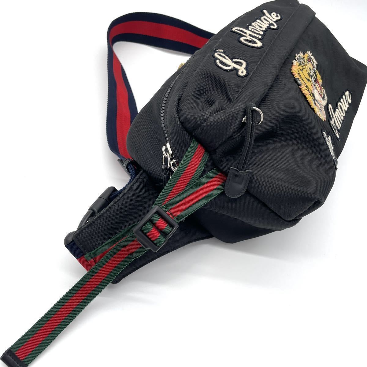 1円 【新品同様】 GUCCI グッチ エンブロイダリー ボディバッグ 