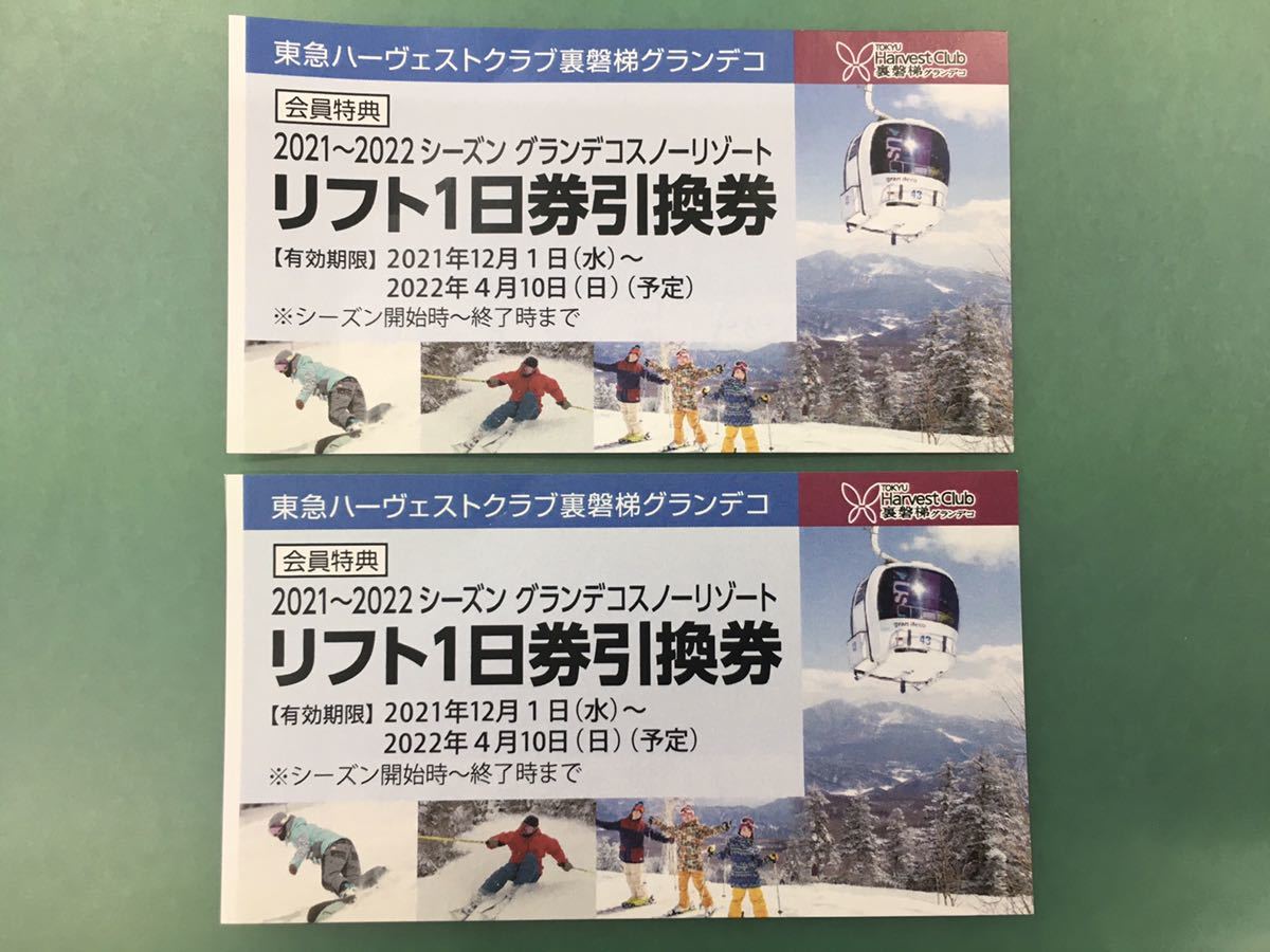 グランデコ　スノーリゾート　リフト1日券　2枚 グランデコスキーリゾート 1日リフト券 2枚 グランデコ グランデコ