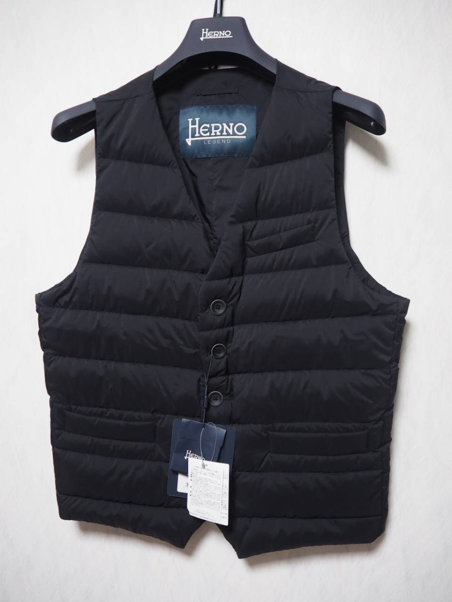 新作入荷，SALE タグ付き HERNO ダウンベスト サイズ52 定価5万 ブラック ジレ PI002ULE(XLサイズ以上)｜売買されたオークション情報、yahooの商品情報をアーカイブ公開 - オークファン XLサイズ以上
