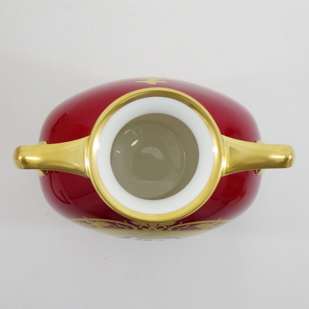 【中古美品】ノリタケ 片岡球子 辰砂飾り壷「めでたき富士」 松坂屋150本限定 1円～ ノリタケ 片岡球子 辰砂飾り壷 めでたき富士 松坂屋150本限定
