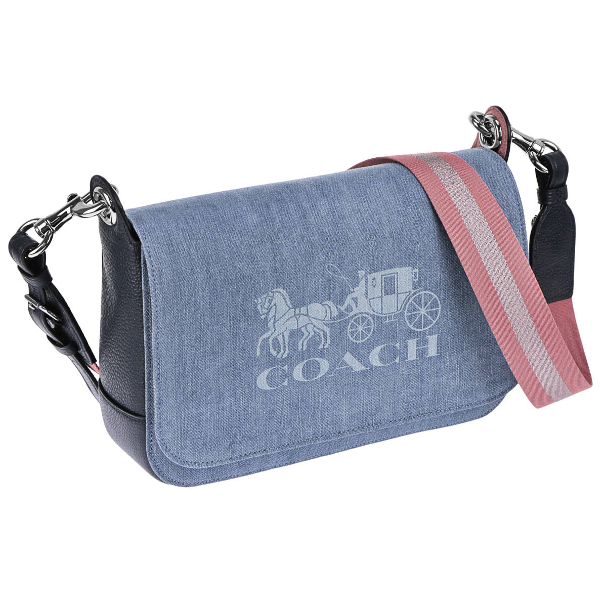 ◆COACH コーチ◆ 91137 SV/DE ショルダーバッグ 斜めがけバッグ バッグ デニム レザー レディース マグネット式 送料無料 アウトレット