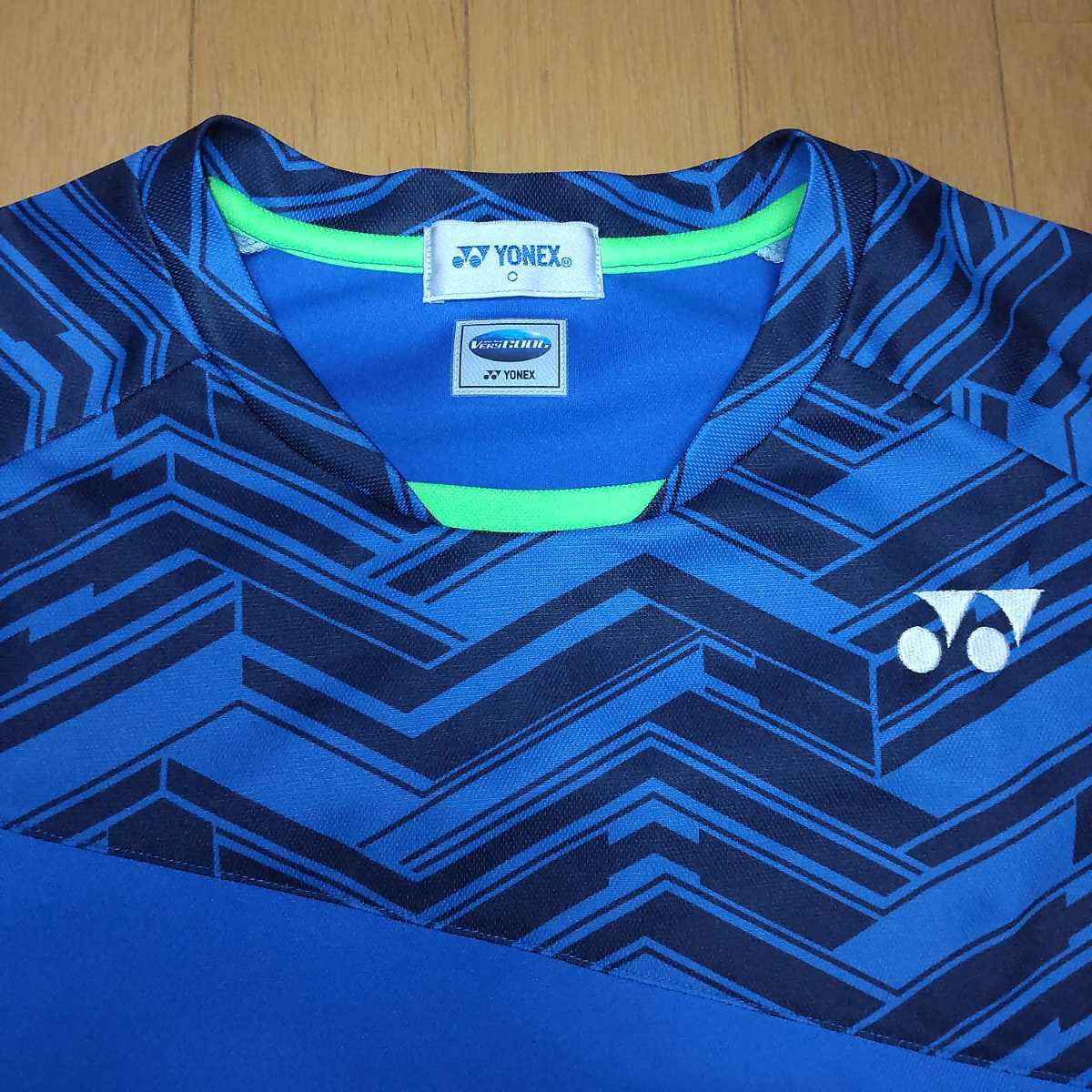 美品 ヨネックスYONEXゲームシャツ10366ブラストブルー バドミントン