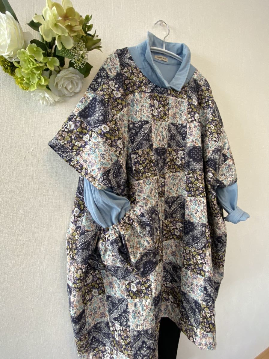 ハンドメイド パッチコットン ゆったり楽ちんダボダボ お家 可愛いエプロンチュニワンピ ワンピース 売買されたオークション情報 Yahooの商品情報をアーカイブ公開 オークファン Aucfan Com