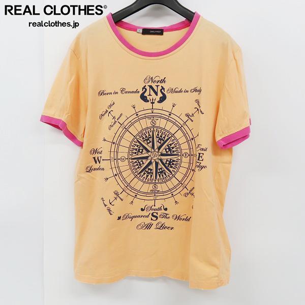 ☆DSQUARED2/ディースクエアード リンガーTシャツ/L /LPL(Lサイズ 