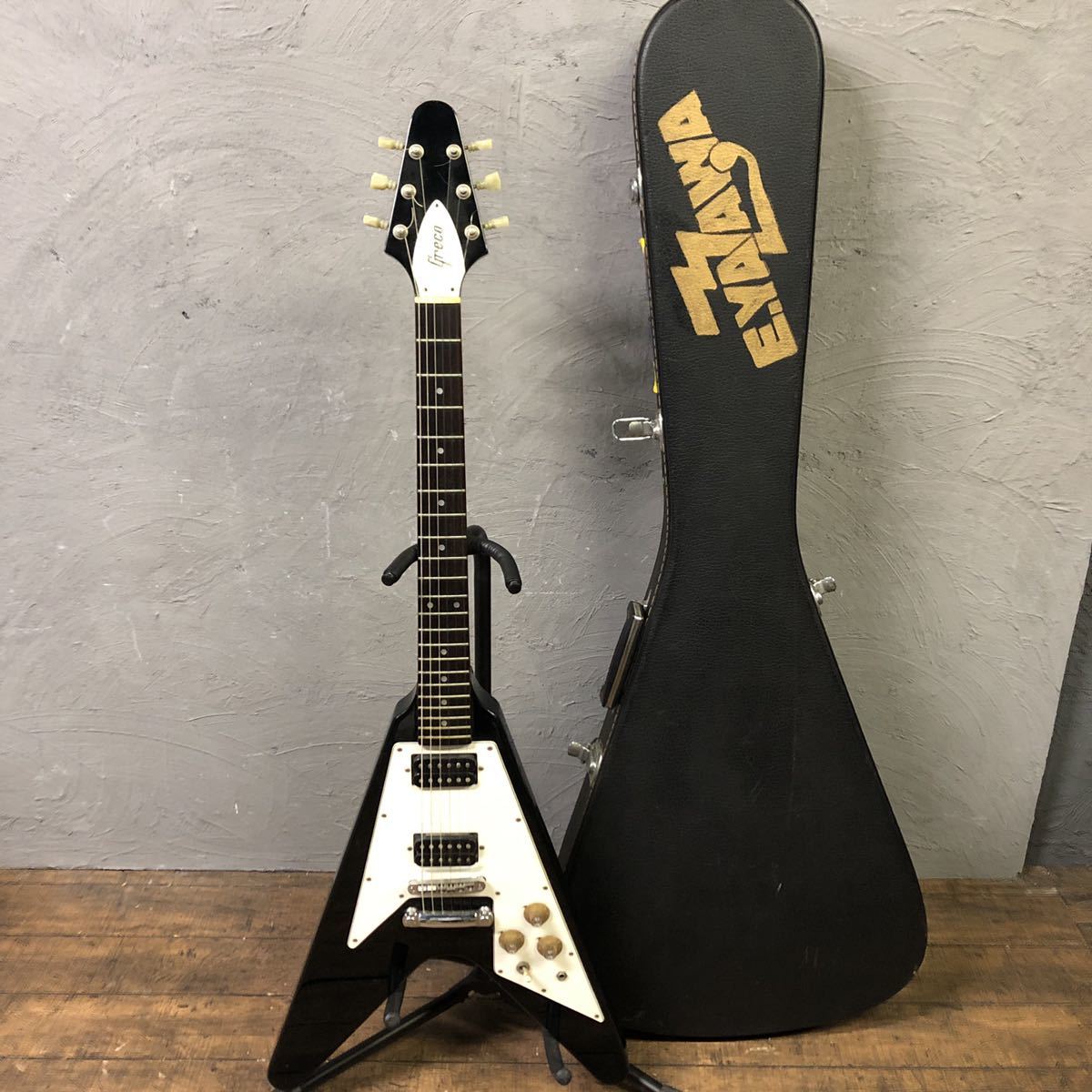 Gt3-hy）Greco フライングVタイプ エレキギター グレコ ジャンク BST12