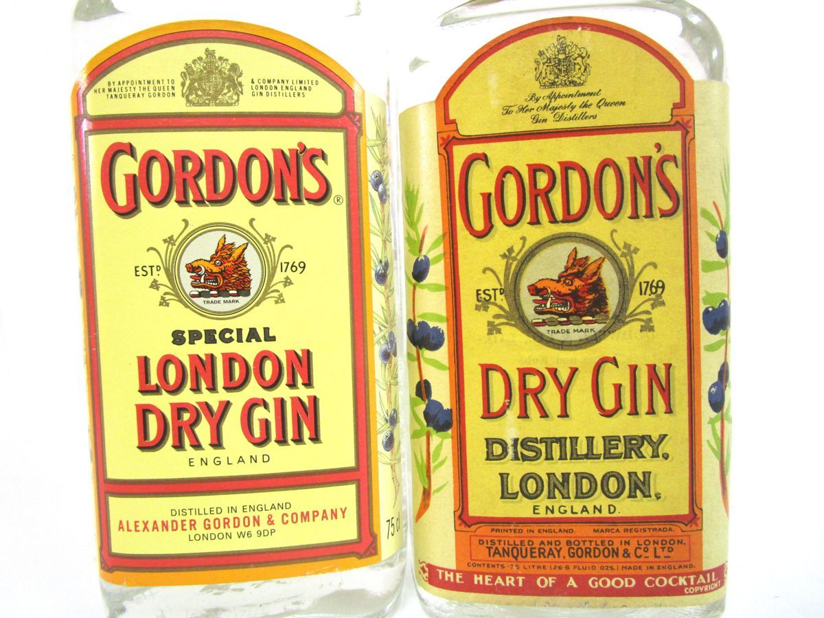 未開栓】GORDON'S DRY GIN ゴードン ドライジン 750ml 古酒 未開栓 2本