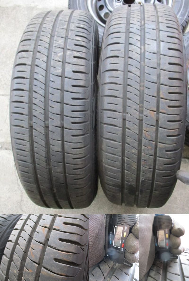 三菱純正 14インチ スチールホイール 夏タイヤ付 4本 175/65R14 7～8分 