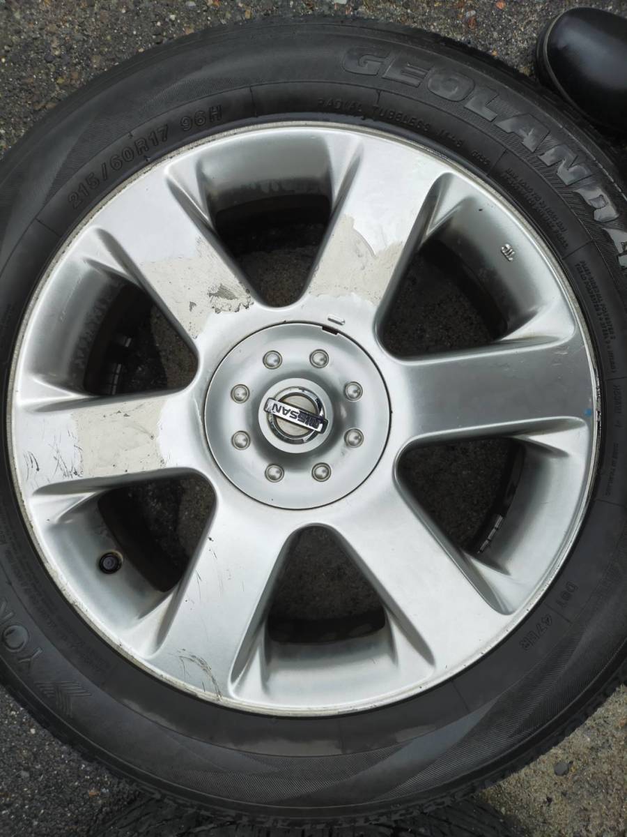 215/60R17 エルグランド 純正ホイール タイヤ付き 4本 E51 E52 セレナ 