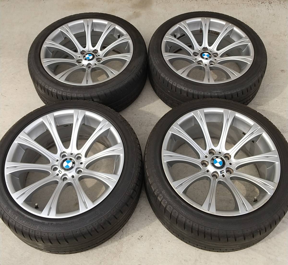 BMW E60 M5純正 BBS刻印あり 19インチM166ホイール、タイヤ4本セット 