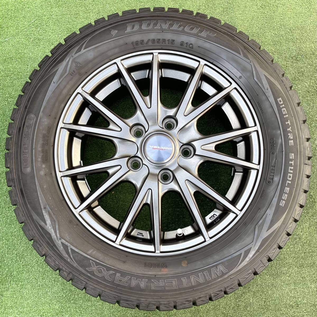 WEDS VELVA SPORT 15インチ ホイール☆DUNLOP 2018年製 195/65R15 4本 
