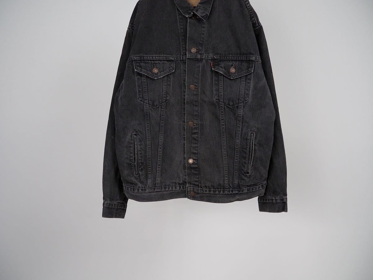 USA製/XL 80s90s Levi's 70507-4159 先染め ブラック デニムジャケット