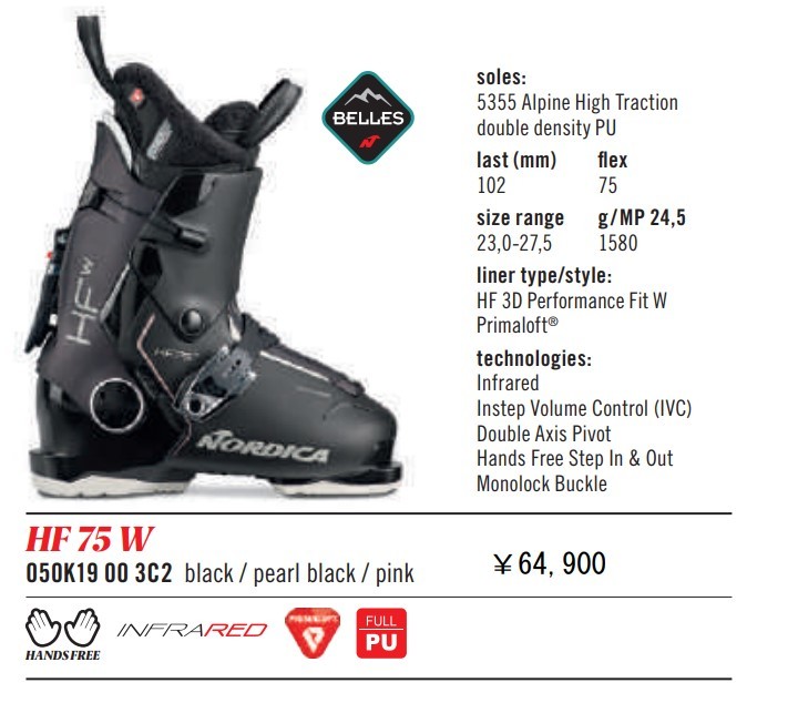●21/22 ノルディカ NORDICA ● HF 75 W ● 23.5cm ● ソール275mm_1