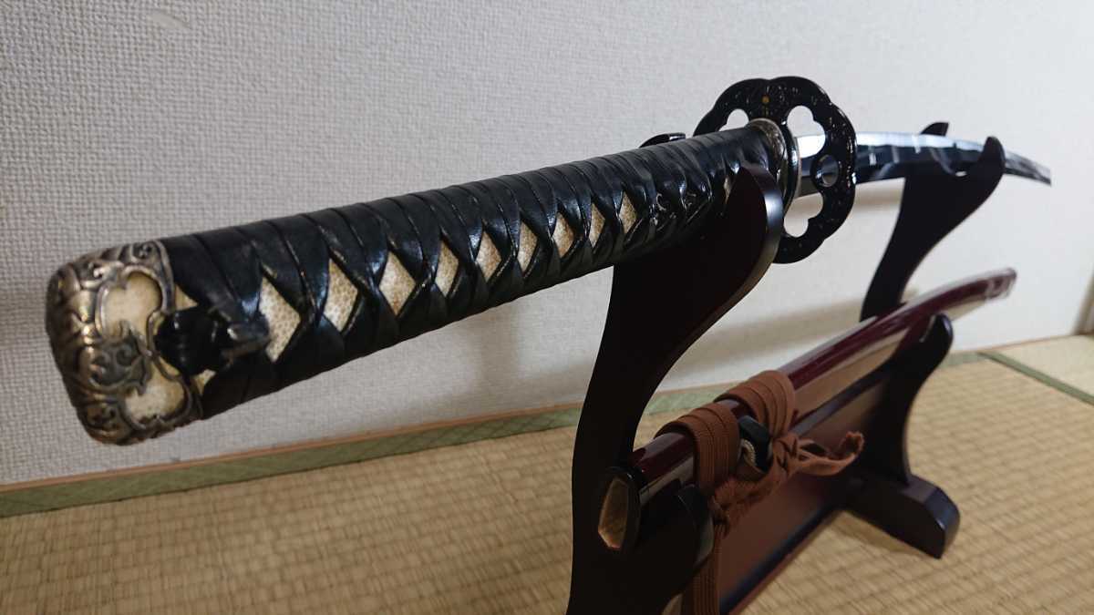高級本格居合刀】居合用模擬刀 大小二振り 砂型硬質刀身 本鮫