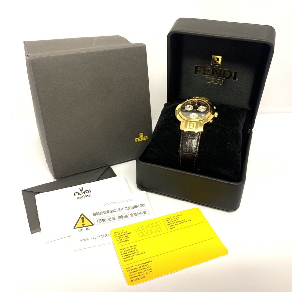 D965-A8-5◎ FENDI フェンディ Orologi オロロジ 4500G クロノグラフ