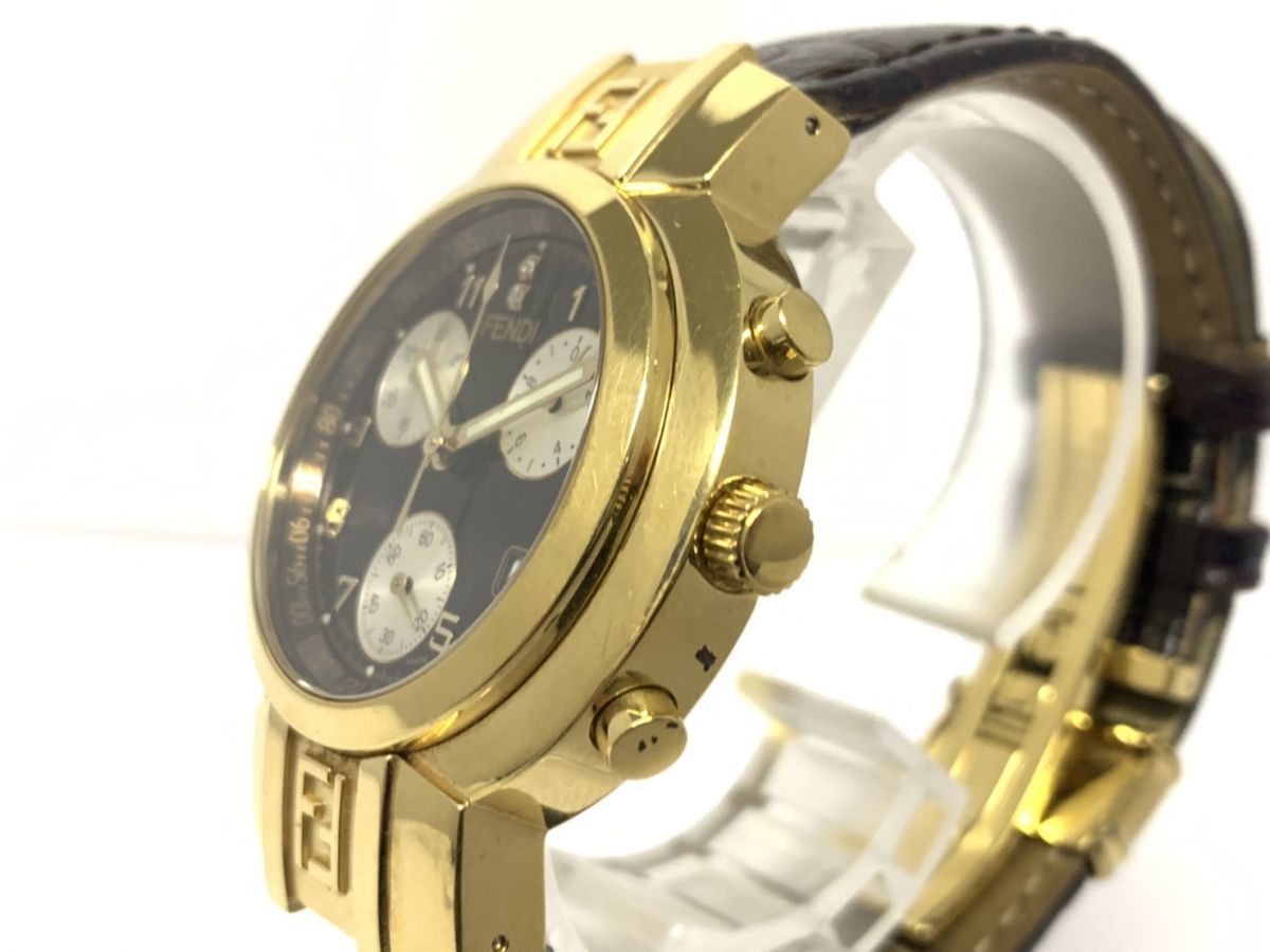 D965-A8-5◎ FENDI フェンディ Orologi オロロジ 4500G クロノグラフ