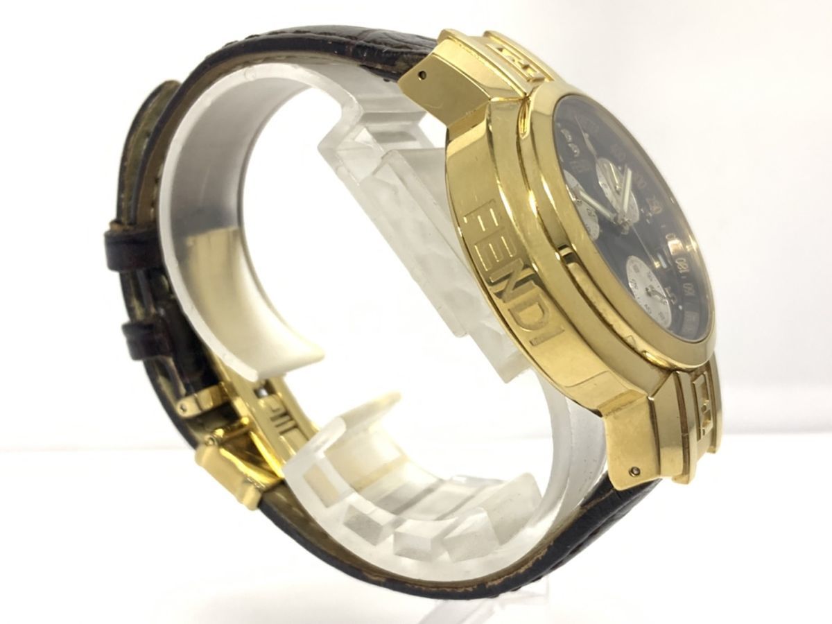 FENDI　フェンディ　クロノグラフ　腕時計　シルバー×ゴールド D965-A8-5◎ FENDI フェンディ Orologi オロロジ 4500G クロノグラフ