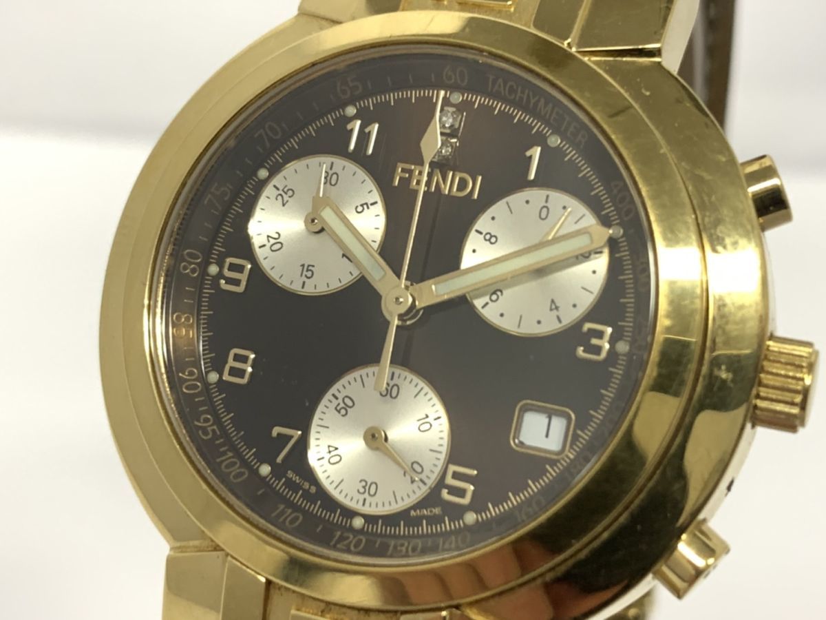 D965-A8-5◎ FENDI フェンディ Orologi オロロジ 4500G クロノグラフ
