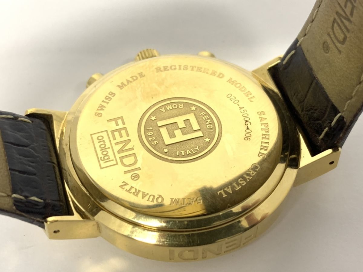 D965-A8-5◎ FENDI フェンディ Orologi オロロジ 4500G クロノグラフ