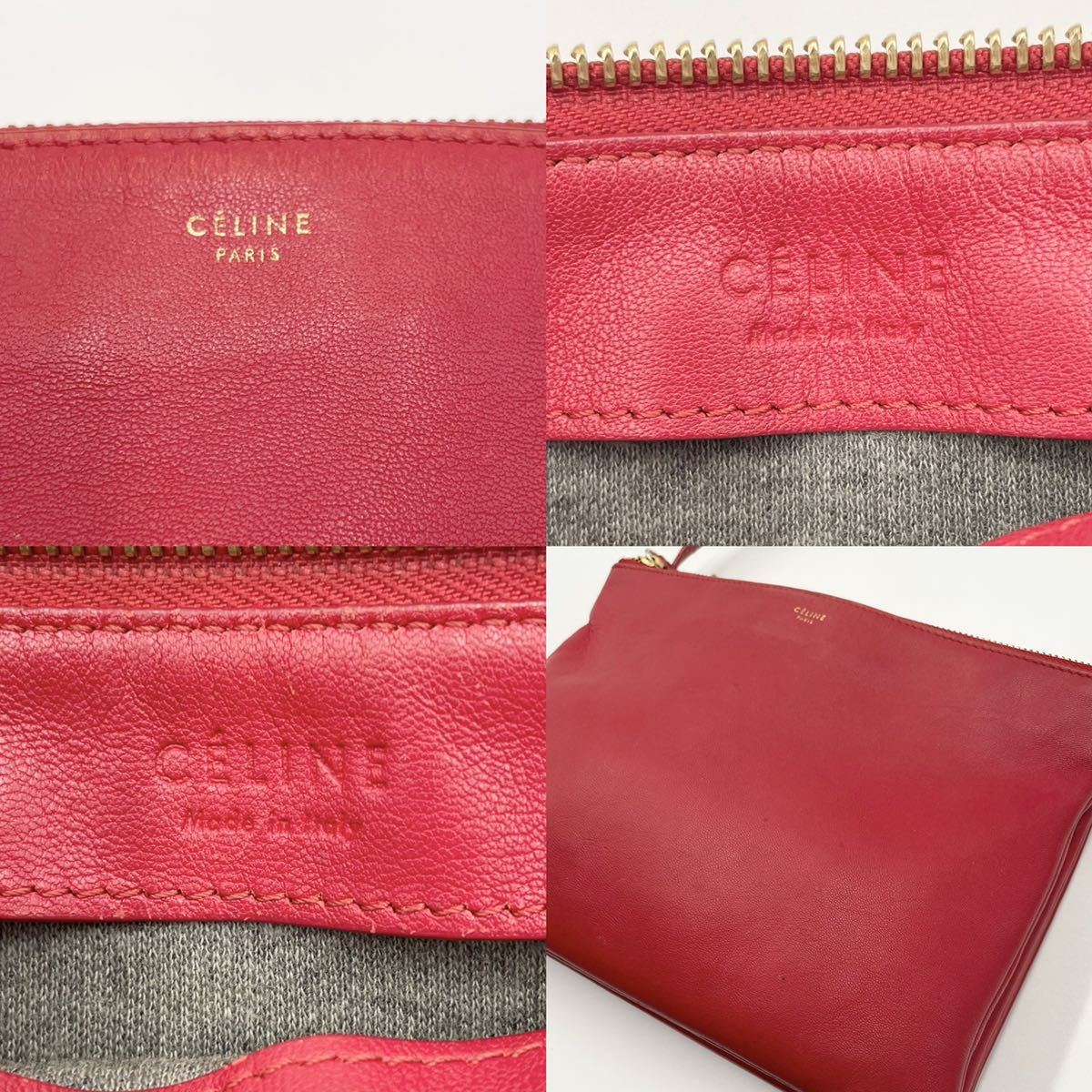 セリーヌ CELINE トリオバッグ 赤 トリオ 旧ロゴ 【公式通販】