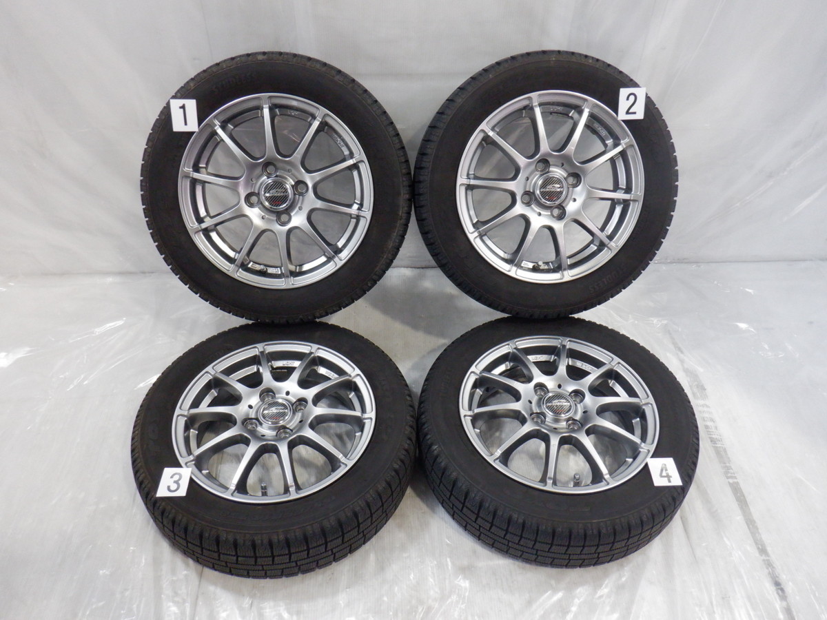 4H 100 4.5J +45 14インチ 社外品 A-TECH SCHNEIDER アルミW付 冬用 